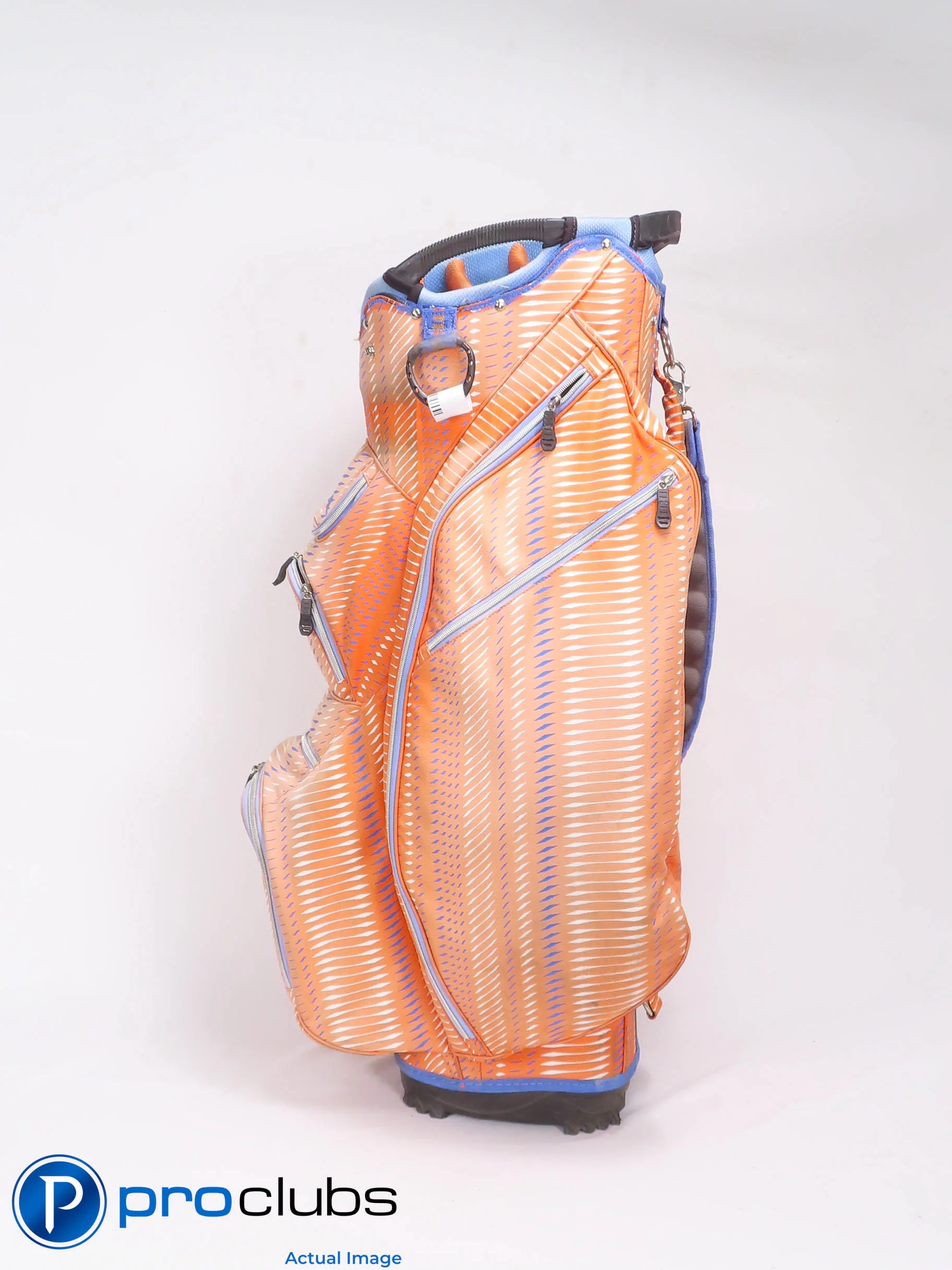 OWL Golf 14-WAY Cart Bag w/Rainhood - Orange / Blue 511022