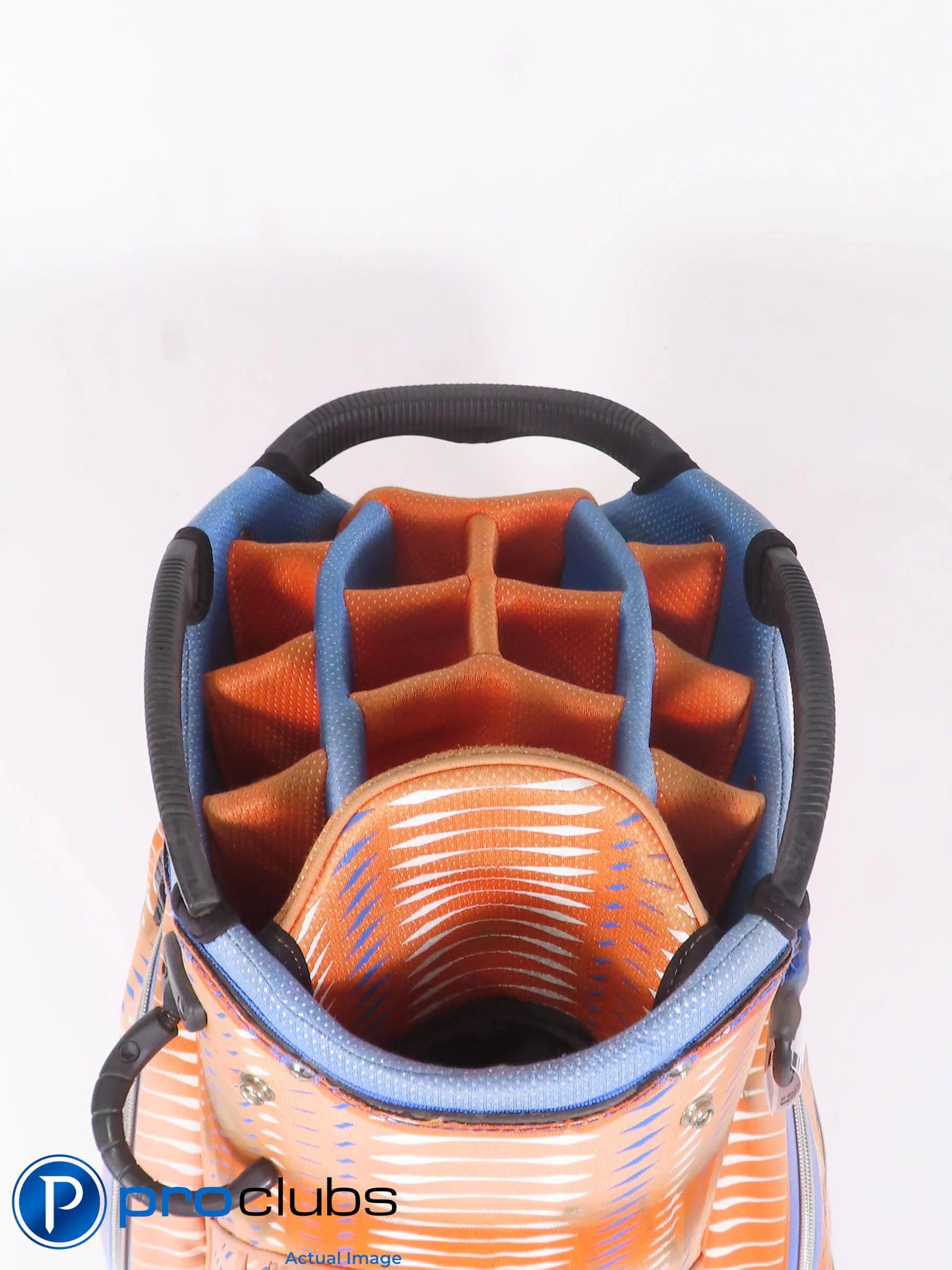 OWL Golf 14-WAY Cart Bag w/Rainhood - Orange / Blue 511022 - Image 5