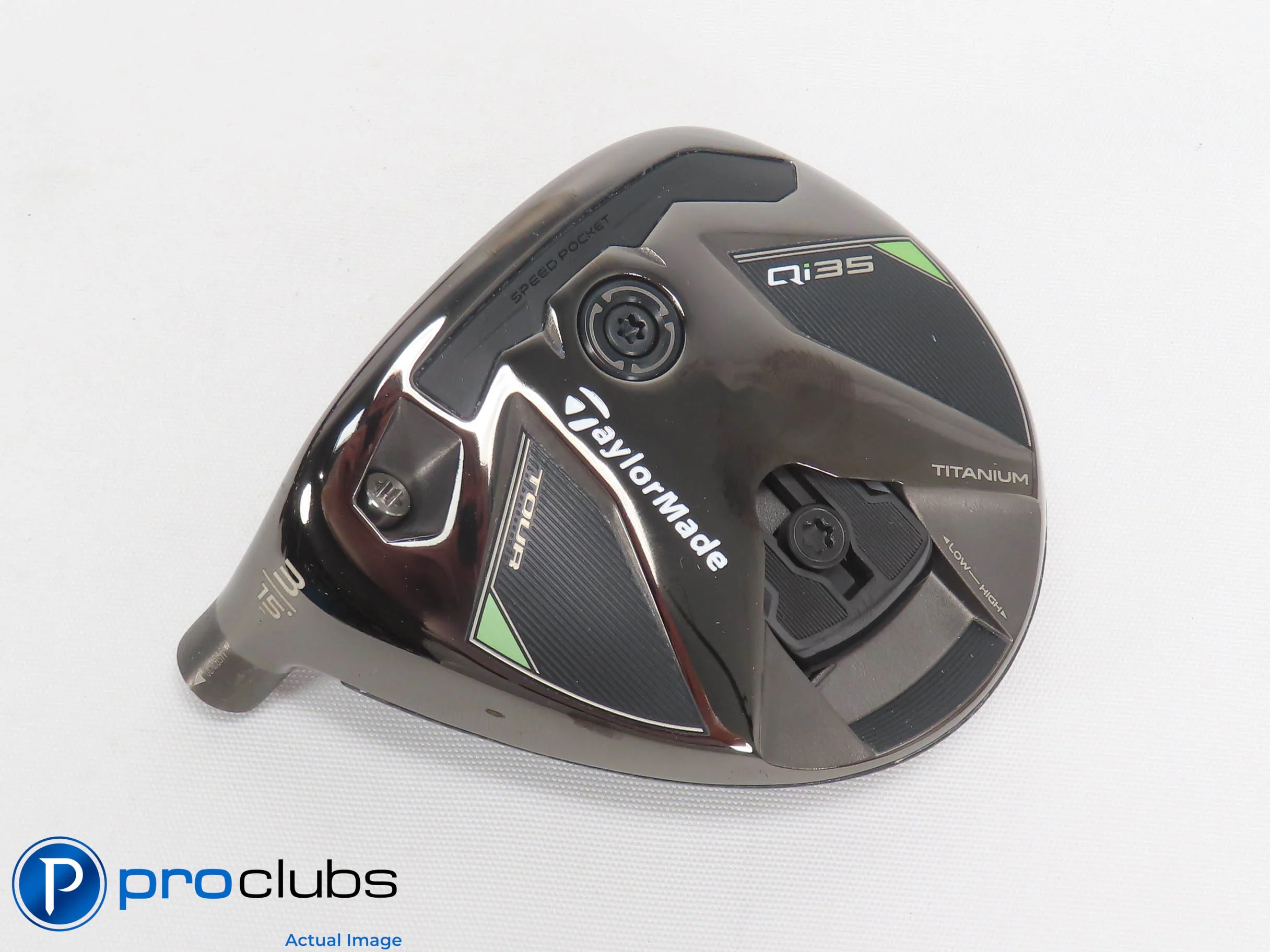 Nice Left Handed TaylorMade Qi35 Tour 15 Degree 3 Wood HEAD ONLY 500758