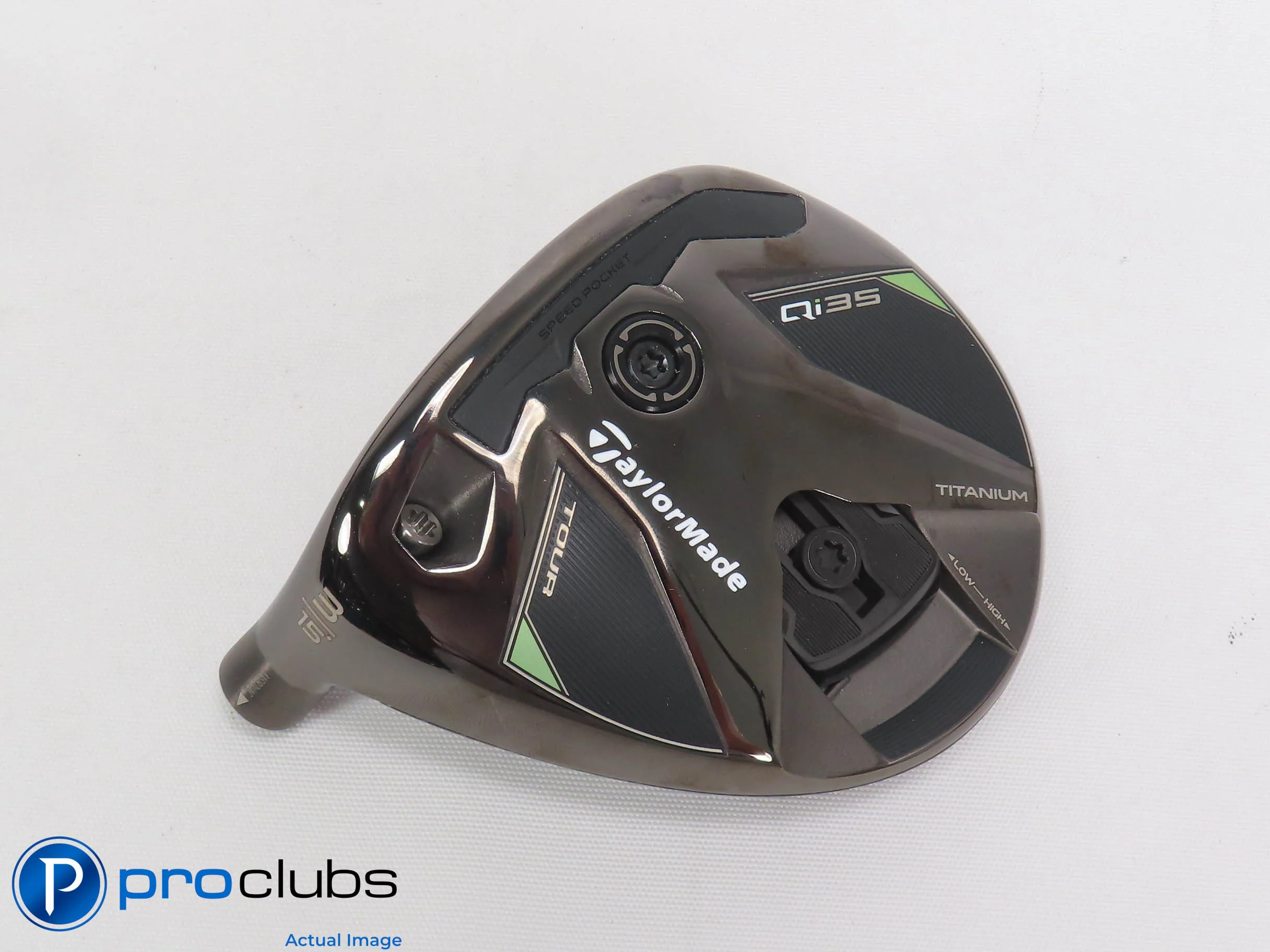 Nice Left Handed TaylorMade Qi35 Tour 15 Degree 3 Wood HEAD ONLY 500767