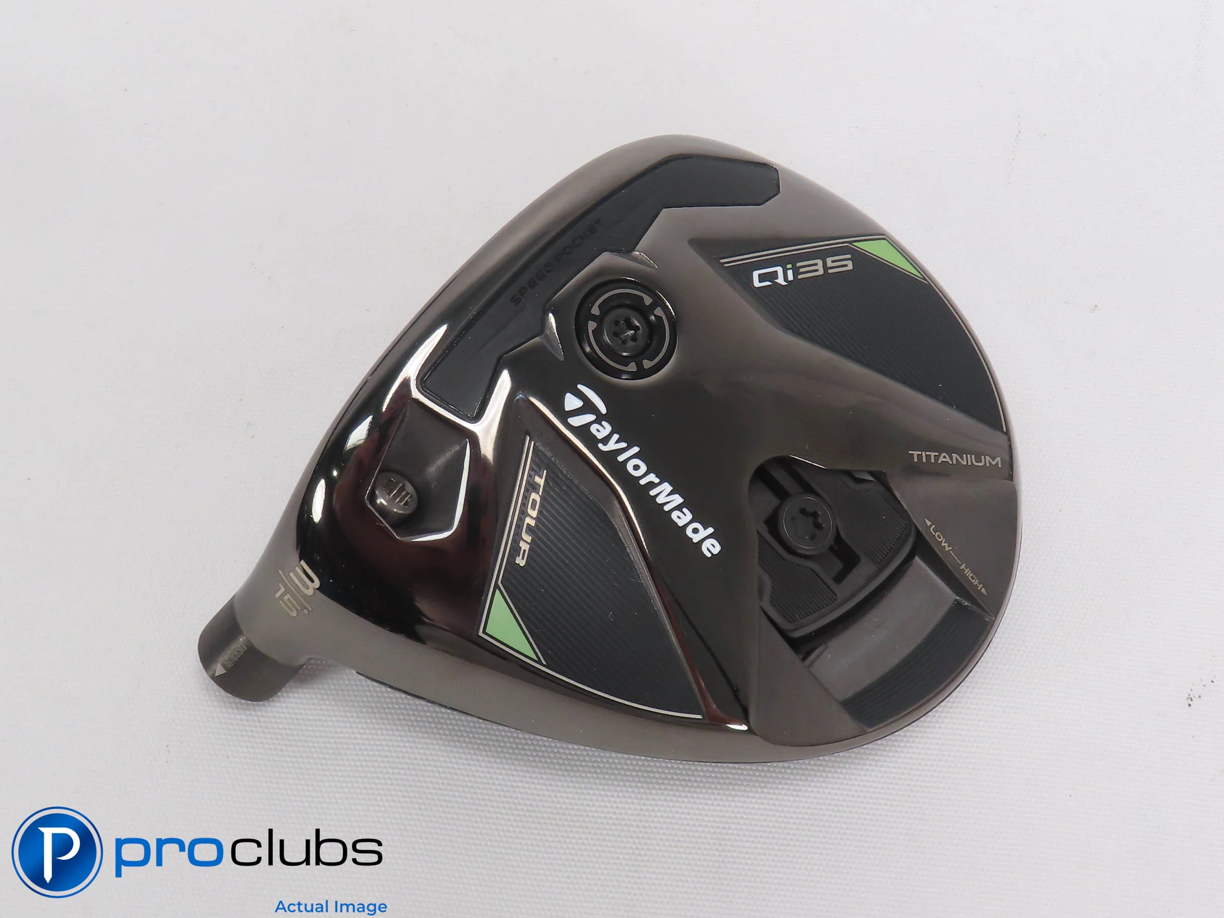 Nice Left Handed TaylorMade Qi35 Tour 15 Degree 3 Wood HEAD ONLY 500765