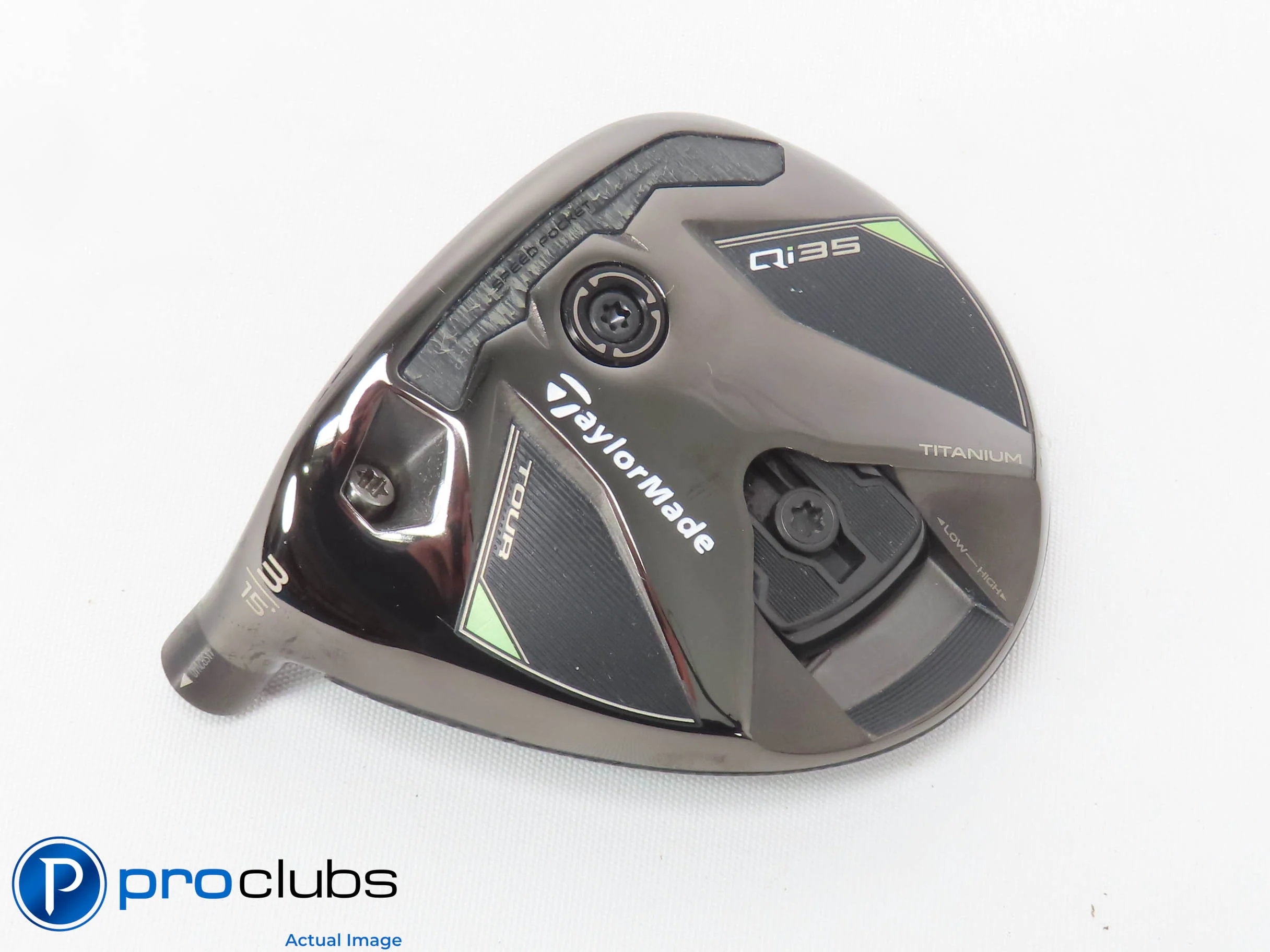 Mint! Left Handed TaylorMade Qi35 Tour 15* 3 Wood - Head Only - L/H - 472763