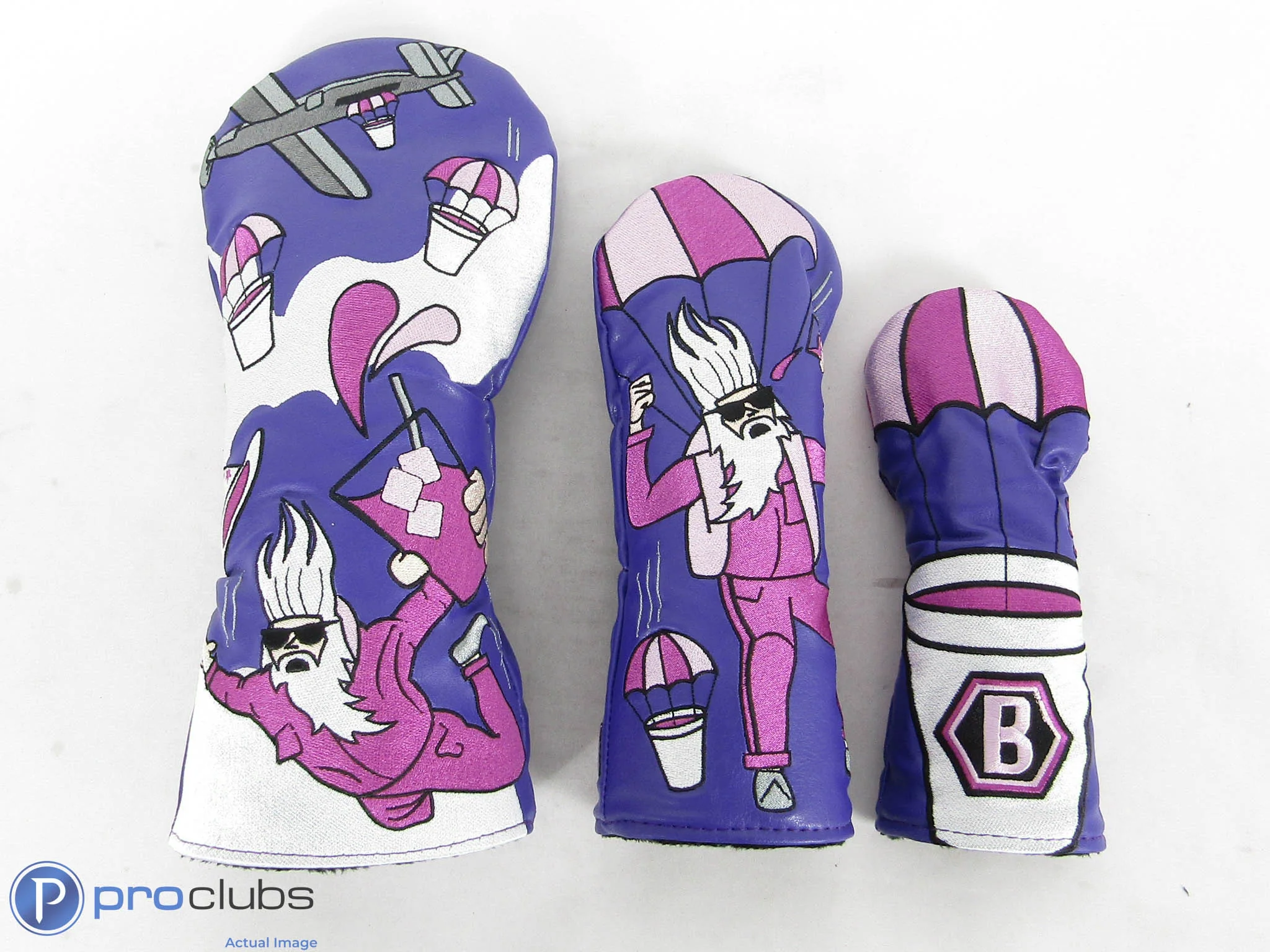 New! Bettinardi 3pc Wizard / Transfusion Airstrike Wood Set Headcovers - 510731