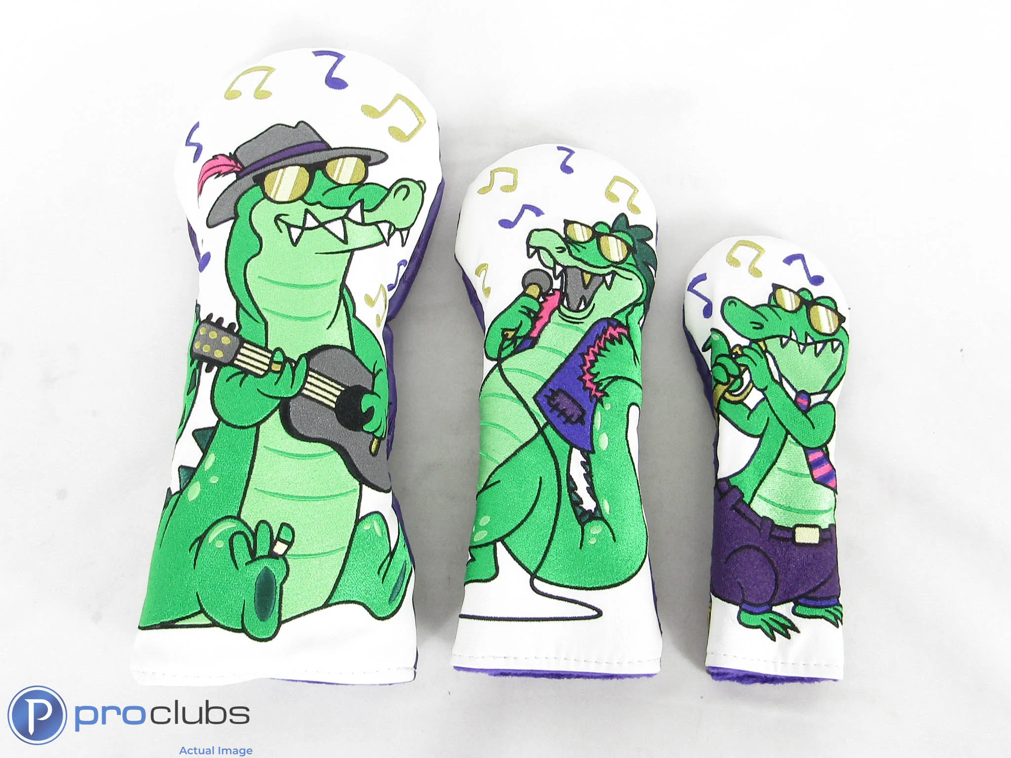 New! Bettinardi 3pc Mardi Gras Alligator Jazz Band Wood Set Headcovers - 510737