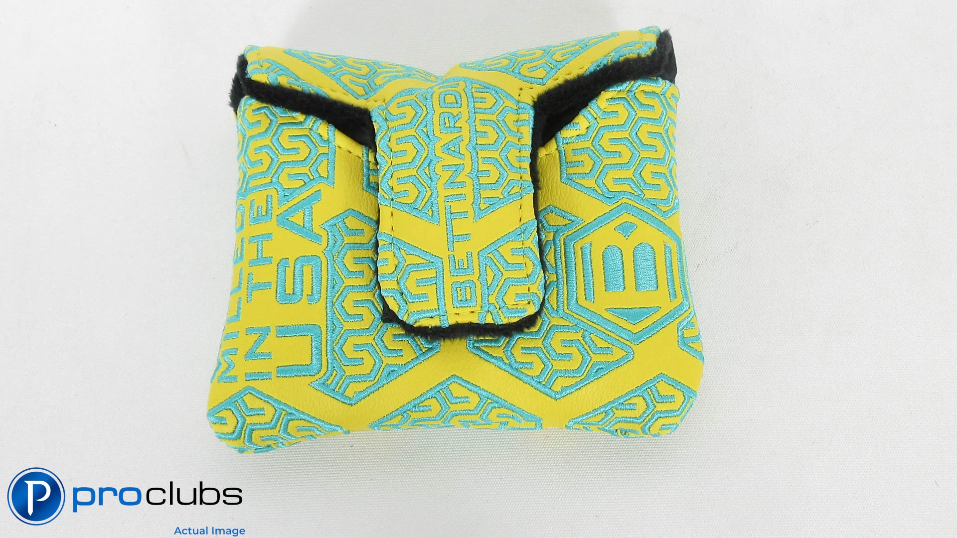 NEW BETTINARDI CHAIN HEX YELLOW / TEAL MALLET PUTTER HEADCOVER #344315 - Image 2