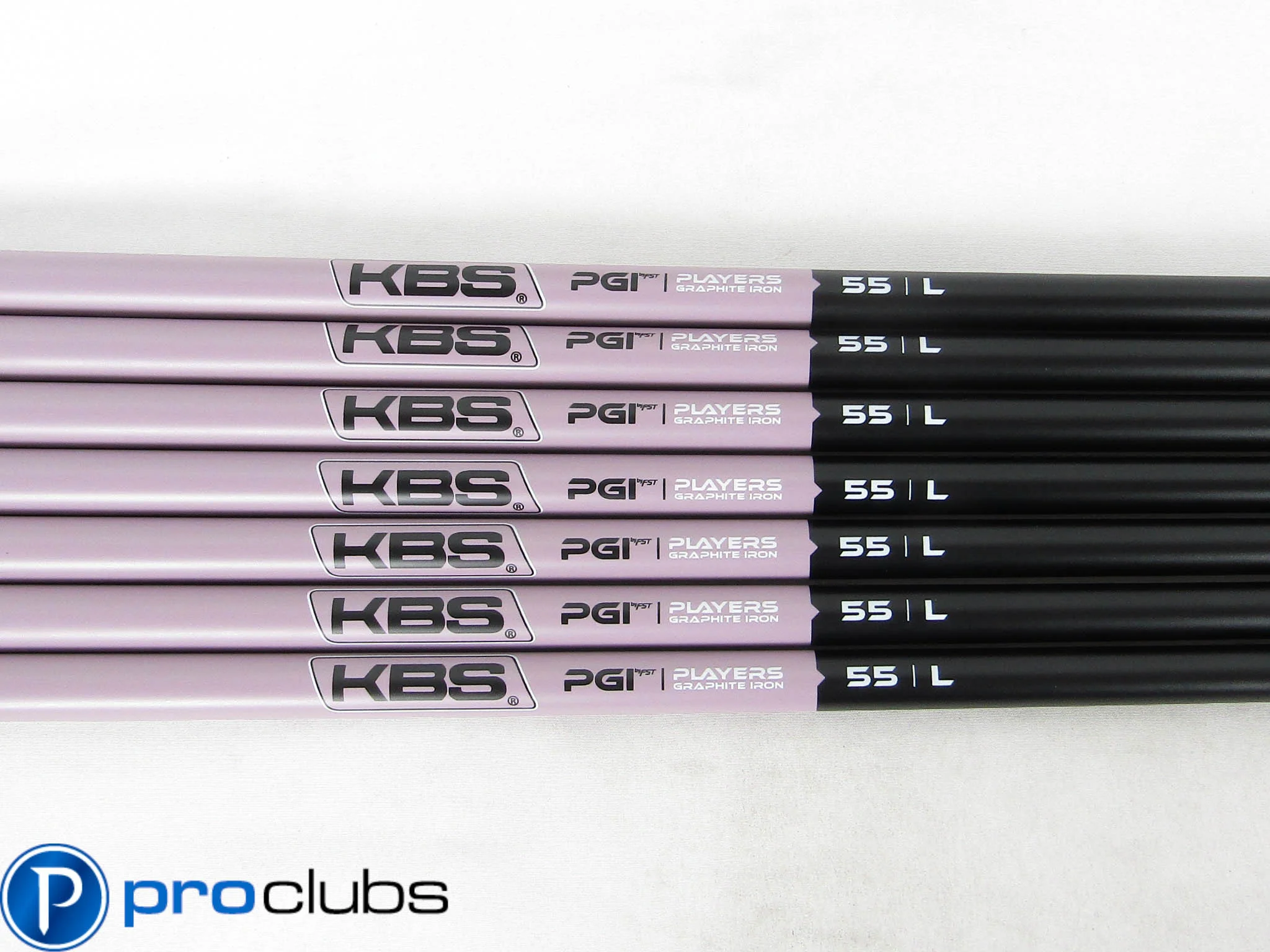 7pc NEW KBS PGI 55 LADIES FLEX GRAPHITE IRON SHAFTS .370 #508394