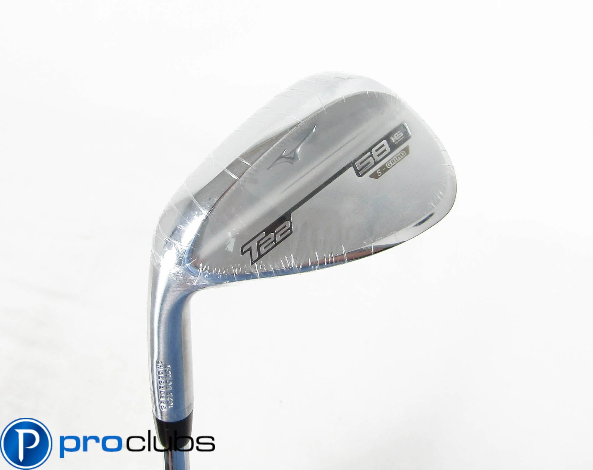 NEW LEFT HANDED MIZUNO T22 CHROME (16* S-GRIND) 58* WEDGE STEEL STIFF #510286