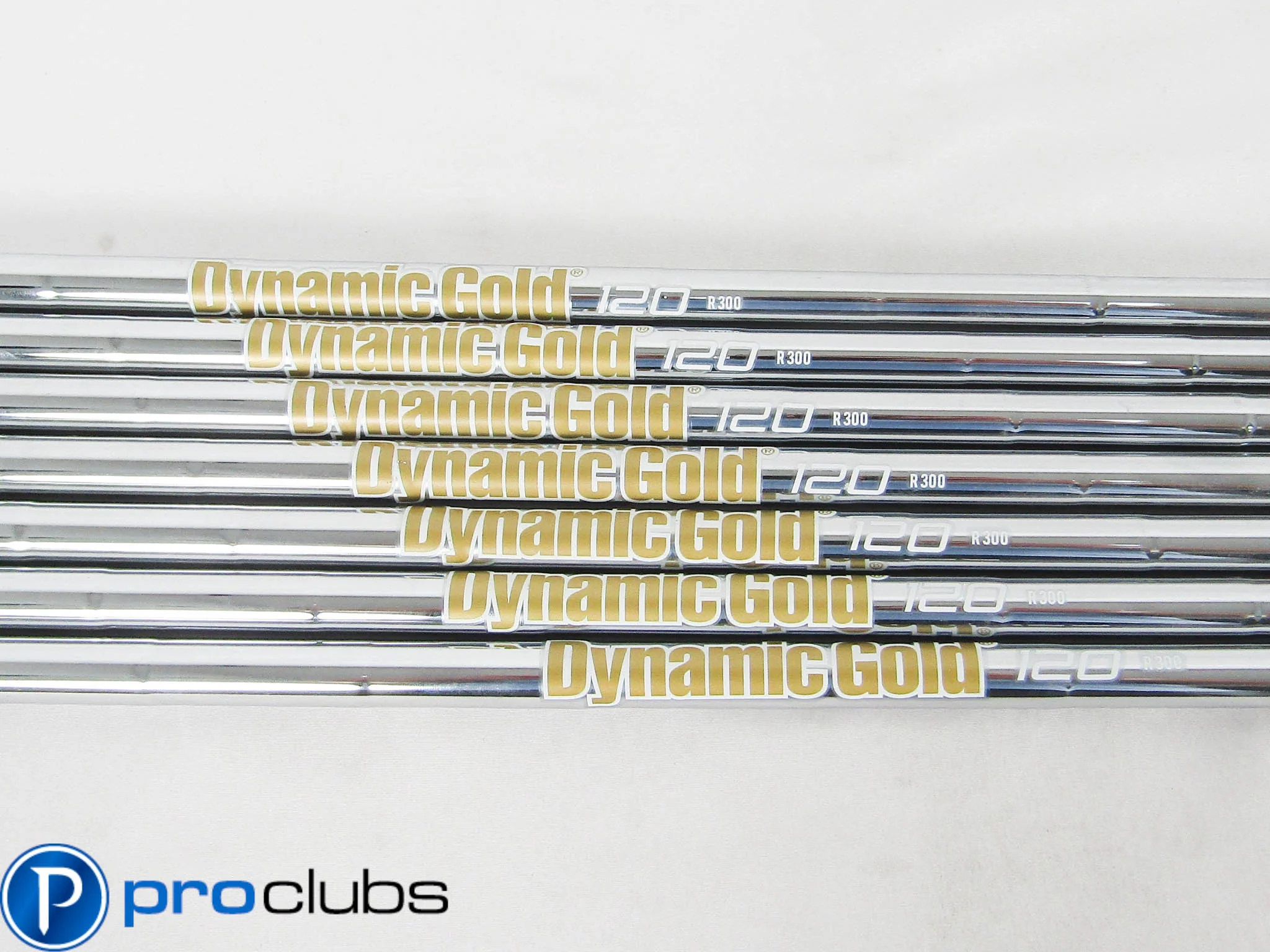 NEW DYNAMIC GOLD 120 R300 REGULAR FLEX STEEL IRON SHAFTS 4-PW .355 #507619