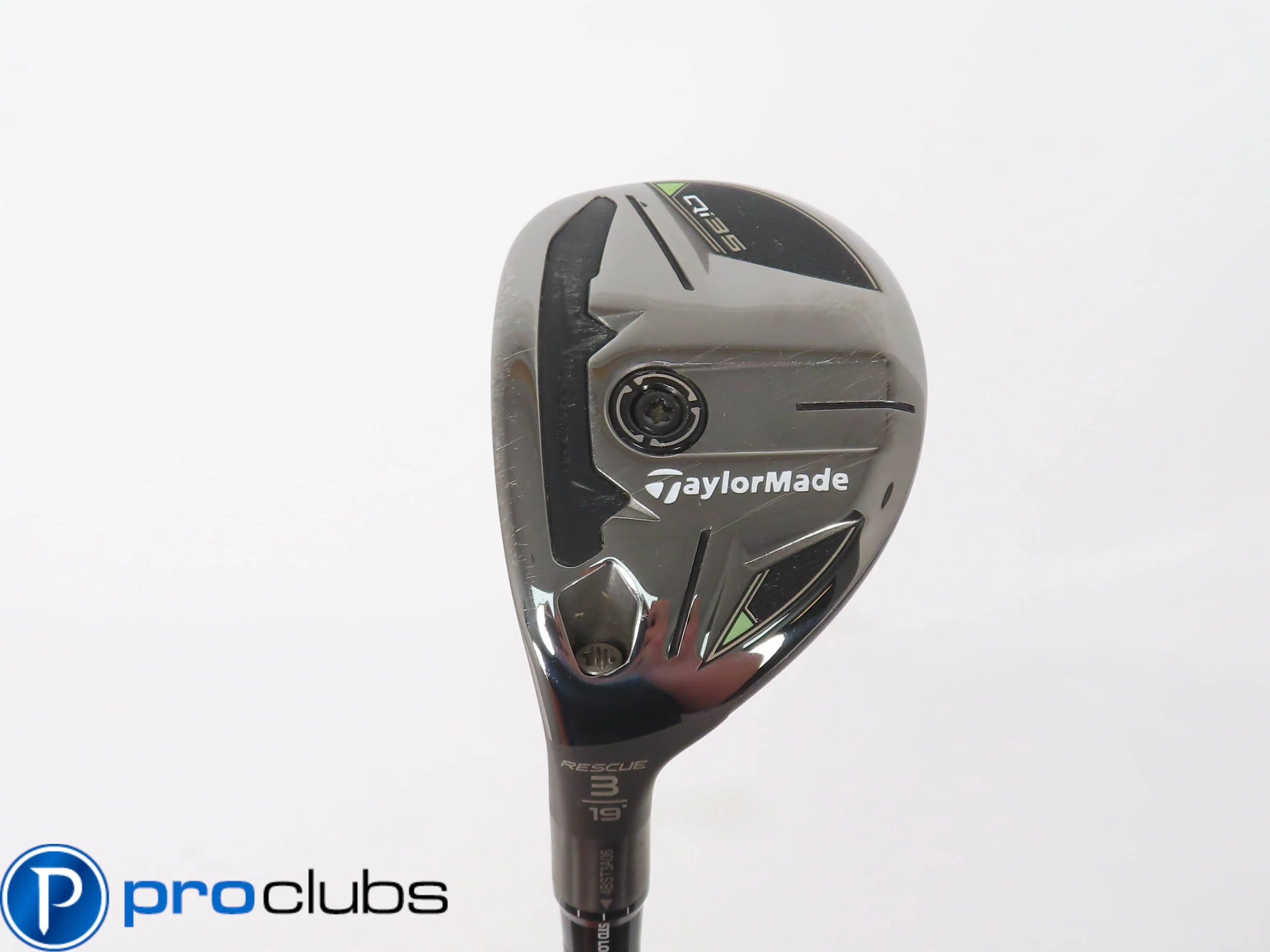 Nice! Left Handed TaylorMade Qi35 19* 3 Hybrid - Kai'li Blue DW 85g Stiff 476265