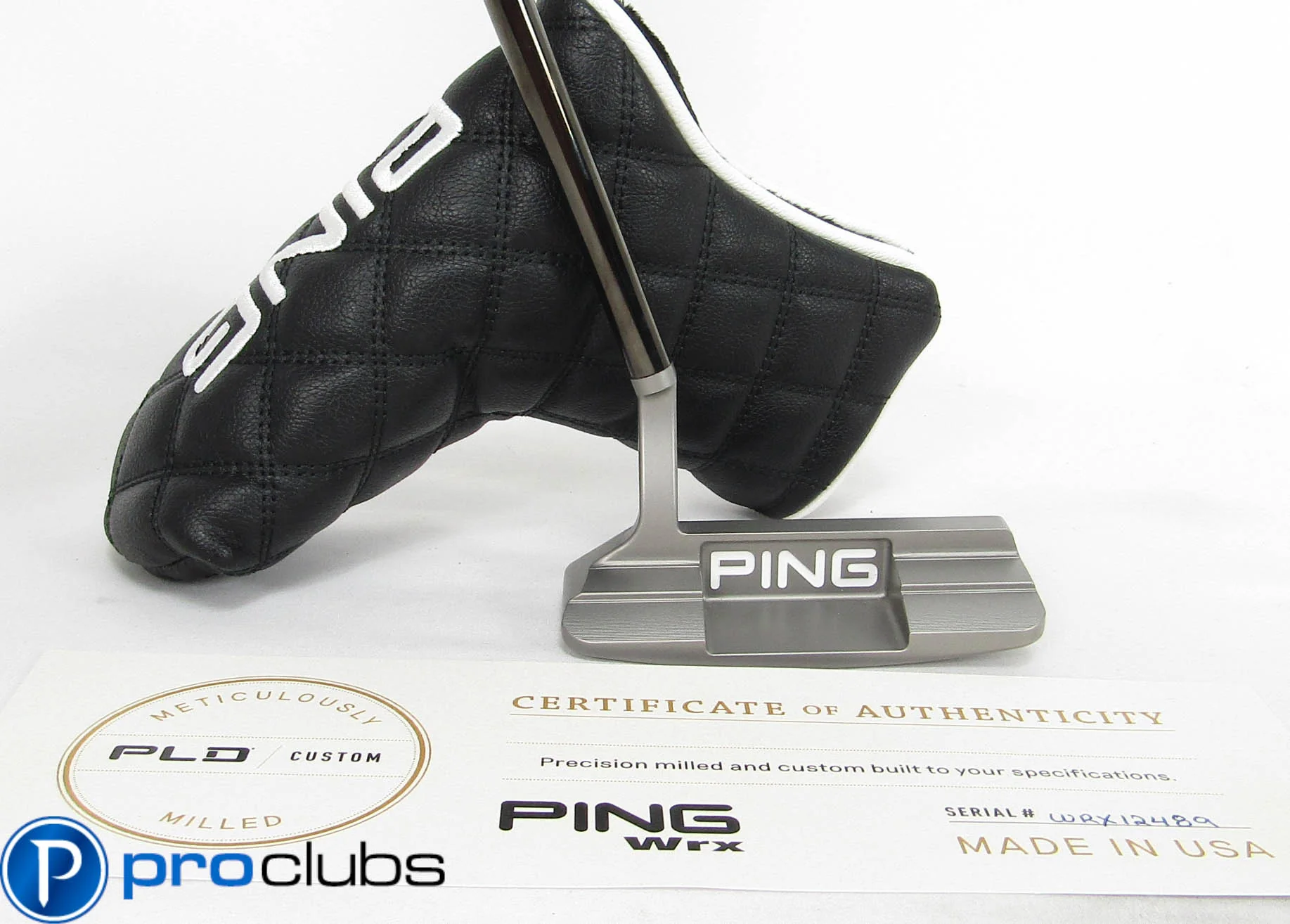 MINT PING PLD CUSTOM KUSHIN 4 SS PUTTER BLACK SHAFT w/HEADCOVER & COA WRX12489