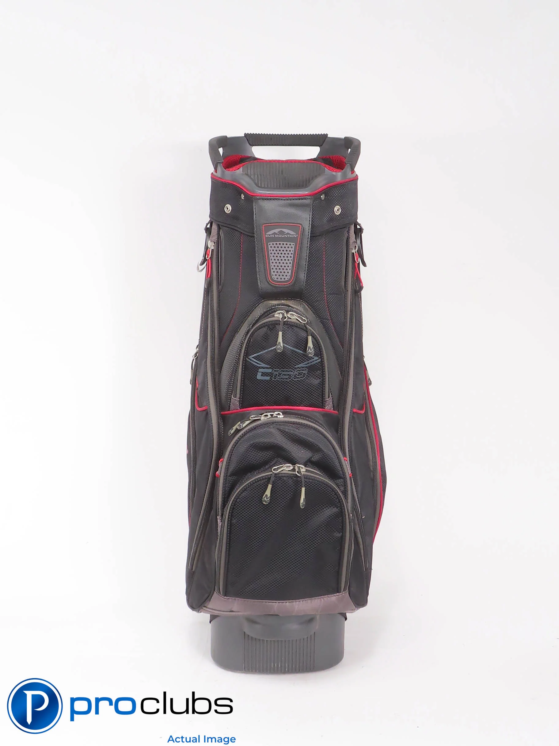 Sun Mountain C130 14-WAY Cart Golf Bag w/Rainhood - Black/Red 473964 - Image 3